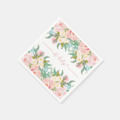 フローラ水色ベビーシャワーカクテルナプキン スタンダードカクテルナプキン (角)