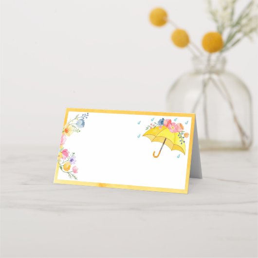 フローラ水色ベビーシャワー座席表-春 プレイスカード (裏面)