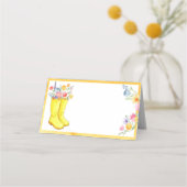 フローラ水色ベビーシャワー座席表-春 プレイスカード (正面)