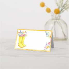 フローラ水色ベビーシャワー座席表-春 プレイスカード