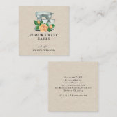 フローラ水色ミキサーベイカーベーカリー名刺 スクエア名刺 (正面/裏面)