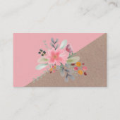 フローラ水色メイクアップヘアクラフトタイポグラフィ 名刺 (裏面)