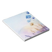 フローラ水色メモ帳 ノートパッド (アングル)