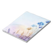 フローラ水色メモ帳 ノートパッド (回転)