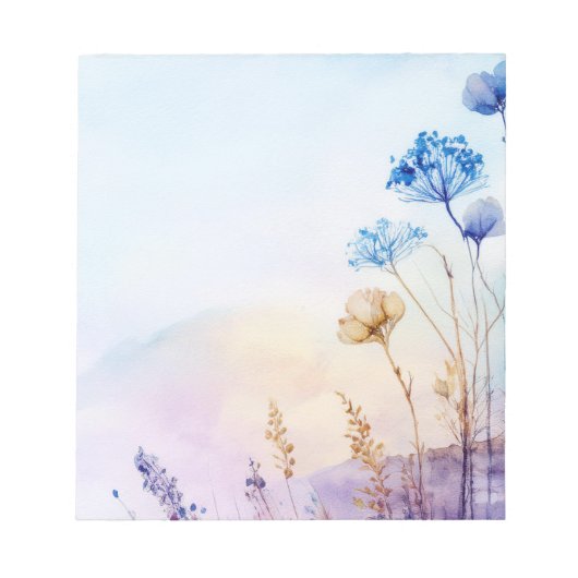 フローラ水色メモ帳 ノートパッド (正面)