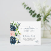 フローラ水色モダン移動 案内ポストカード (スタンド正面)