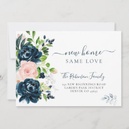 フローラ水色モダン移動 案内状