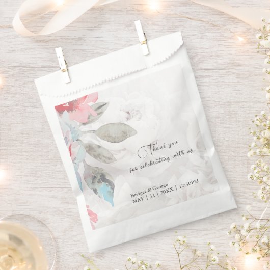 フローラ水色ヤマトフラワーバラ結婚牡丹 フェイバーバッグ (クリップ留めされた状態)