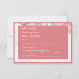 フローラ水色ヤマトフラワーバラ結婚牡丹 出欠カード