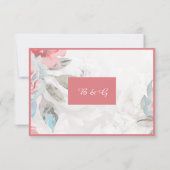 フローラ水色ヤマトフラワーバラ結婚牡丹 出欠カード (裏面)