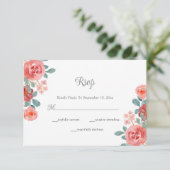 フローラ水色ユーカリ秋の結婚式 出欠カード (スタンド正面)