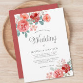 フローラ水色ユーカリ秋の結婚式 招待状