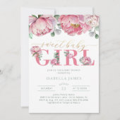 フローラ水色ユーカリ緑パーソナライズされた 招待状 (正面)