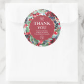 フローラ水色リース金ゴールド赤青感謝していユー ラウンドシール (バッグ)