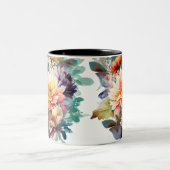 フローラ水色レトロヴィンテージスティームグ ツートーンマグカップ (中央)