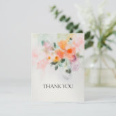 フローラ水色ロマンエレガントチックなカスタムウェディング サンキューカード (スタンド正面)
