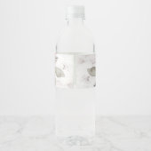 フローラ水色ローズブーケモノグラム結婚の ペットボトルラベル (裏面)