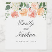 フローラ水色名結婚のワインラベル ワインラベル (シングルラベル)