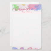 フローラ水色固定 便箋 (正面/裏面)