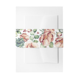 フローラ水色多汁ヴィンテージ秋の結婚式 招待状ベリーバンド