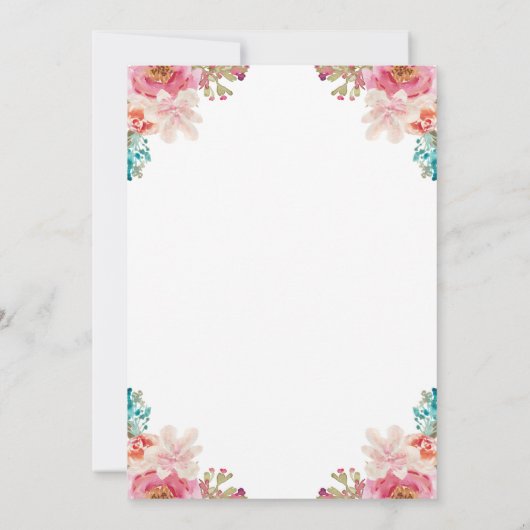 フローラ水色宗教クロスイースターブランチ 招待状 (裏面)