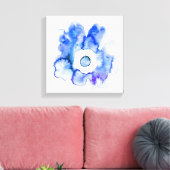 フローラ水色手描き抽象芸術アートキャンバスp キャンバスプリント (インサイチュ (リビング))