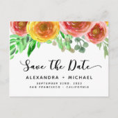 フローラ水色手札日付の保存 案内ポストカード (正面)