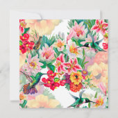 フローラ水色春イベント誕生日金ゴールド 招待状 (裏面)