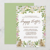 フローラ水色春イースターブランチ&卵狩り 招待状 (正面/裏面)