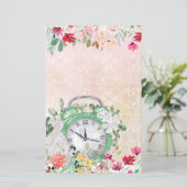 フローラ水色時計の切り離しスクラップブックページ (スタンド正面)