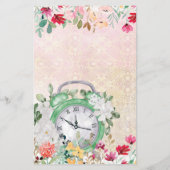 フローラ水色時計の切り離しスクラップブックページ (正面)