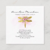 *~*フローラ水色金ゴールドピンクモモトンボ スクエア名刺 (裏面)