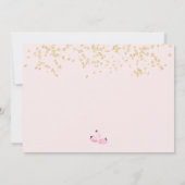 フローラ水色金ゴールドブランチ気泡ブライダルシャワー 招待状 (裏面)