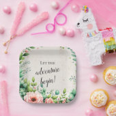 フローラ水色除・売却パーティー ペーパープレート (パーティー)