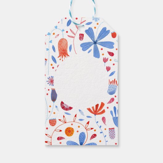フローラ水色 ギフトタグ (裏面)