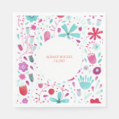 フローラ水色 スタンダードランチョンナプキン (正面)