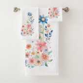 フローラ水色 バスタオルセット (インサイチュ)