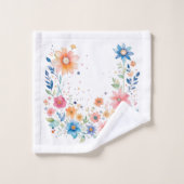 フローラ水色 バスタオルセット (ウォッシュタオル)