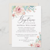 フローラ水色 | バプテエレガントィス 招待状 (正面/裏面)