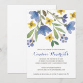 フローラ水色 | ブライダルシャワー 招待状 (正面/裏面)