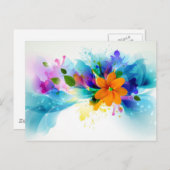 フローラ水色 ポストカード (正面/裏面)