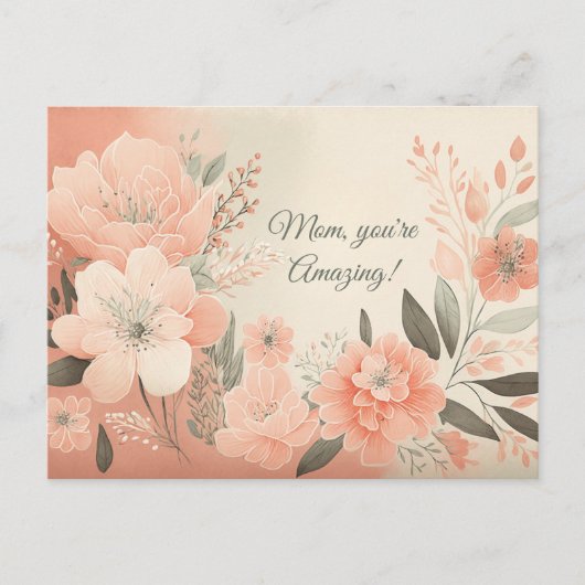 フローラ水色 ポストカード (正面)