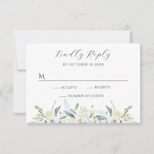 フローラ水色 出欠カード (正面)