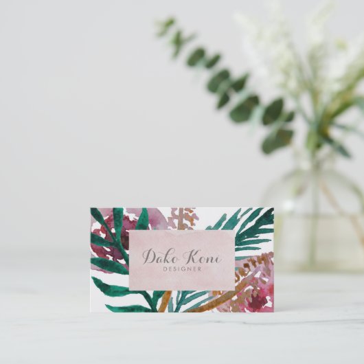 フローラ水色 名刺 (スタンド正面)