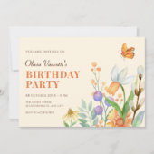 フローラ水色 招待状 (正面)