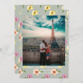 フローラ水色 |日付の保存 セーブザデート (正面/裏面)