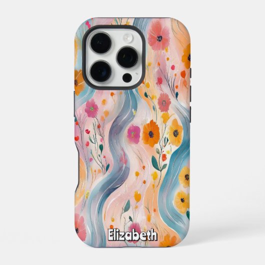 フローラ河川パターン iPhoneケース (裏面)