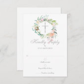 フローラ洗礼《キリスト教》洗礼式や命名式第1回聖餐式 出欠カード (正面/裏面)