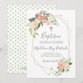 フローラ洗礼 招待状 (正面/裏面)