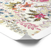 フローラ流れ付き絹素材のデザイン ポスター (角)